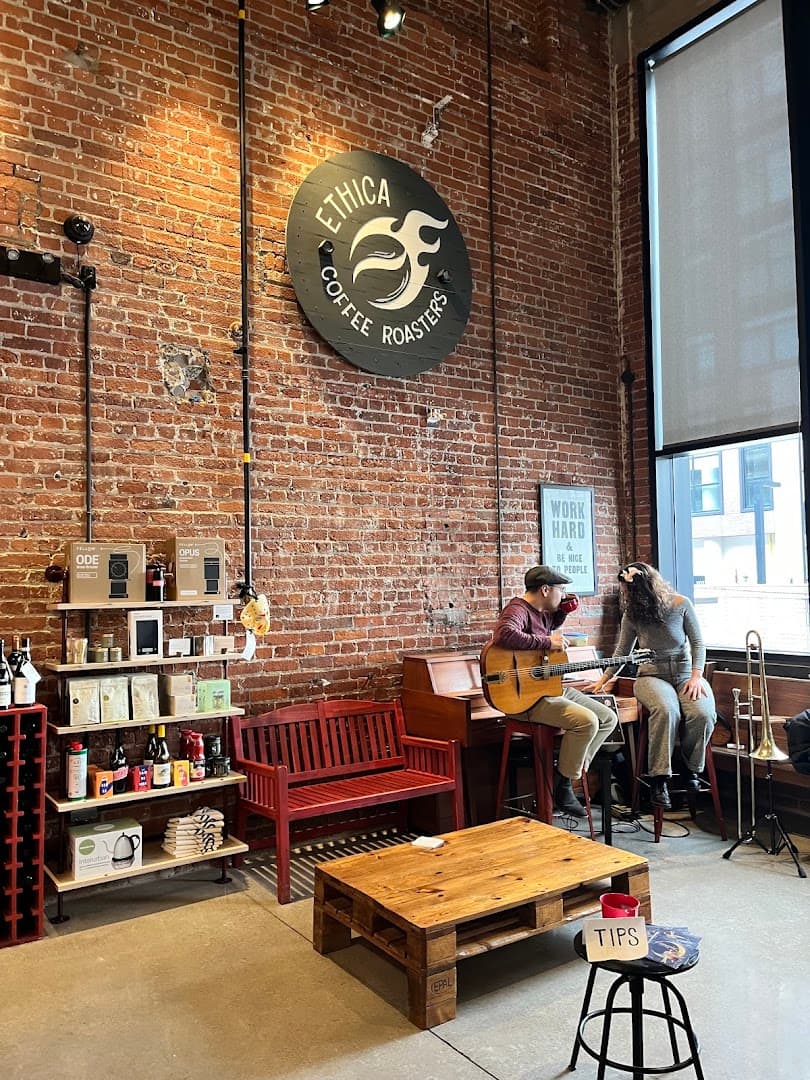 Interior of Ethica Coffee Roasters, specialty coffee shop in Toronto