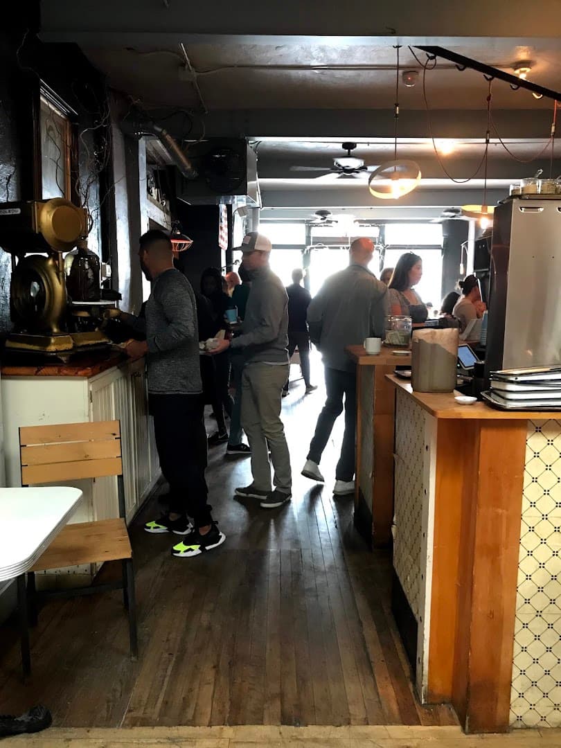 Interior of Java's Cafe, specialty coffee shop in Rochester