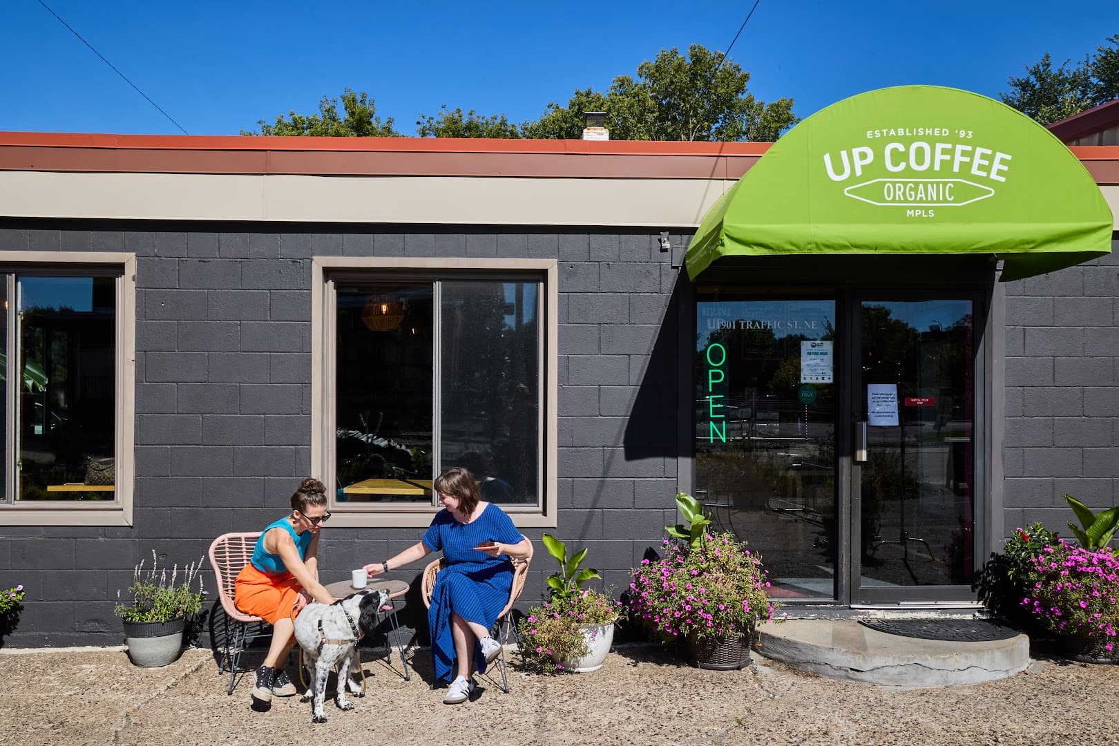 Storefront of Up Coffee, specialty coffee shop in Minneapolis