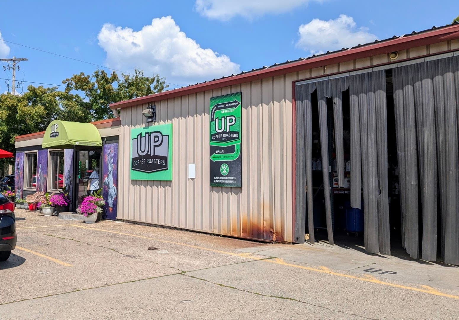 Storefront of Up Coffee, specialty coffee shop in Minneapolis